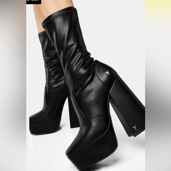 Windsor Smith AngelZ Elegant Black Platform Boots size 7 - Picture 4 of 15